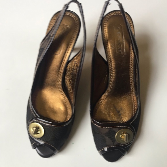 COACH WOMENS SHOES BROWN SIZE 6B  Q210 BROOK - Picture 2 of 6